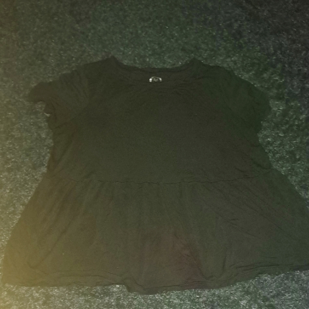 Maurices Black Peplum Short Sleeve T-Shirt
